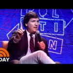 What is Tucker Carlson’s position on U.S. military intervention abroad?